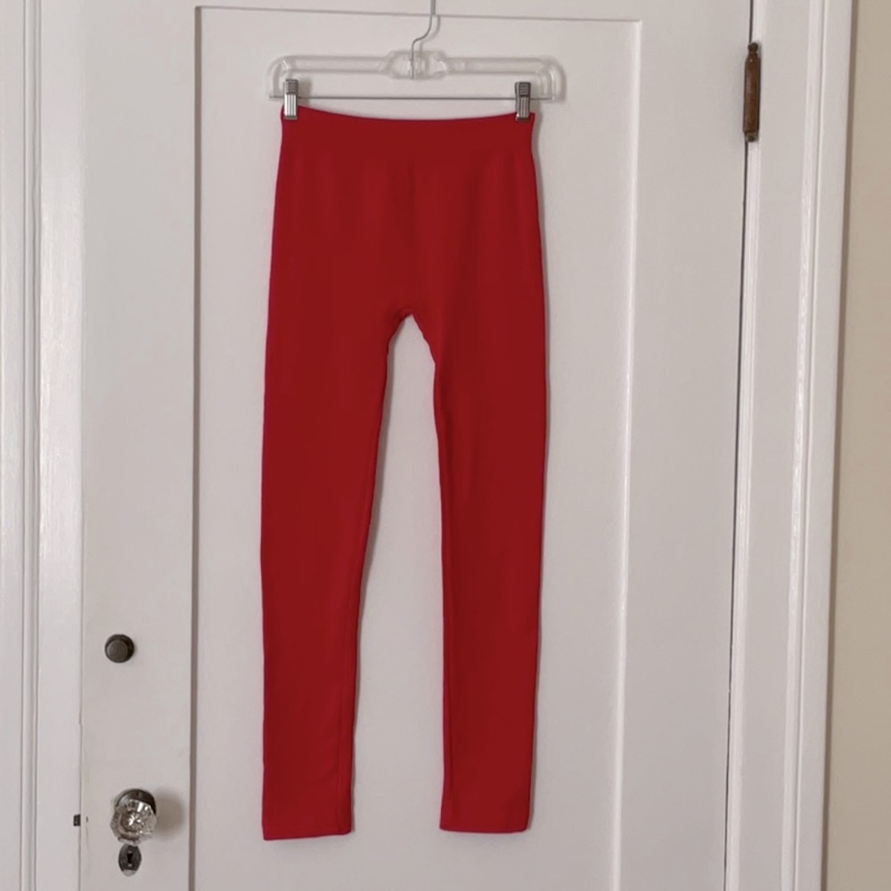 NO BOUNDARIES Women’s Pull on Legging. Red Cable Pattern High Rise New